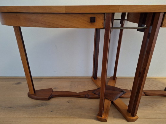 Table basse / Table d'appoint avec tiroirs style Art Déco – Savoir-faire dans le style de Schuitema (photo 11 of 17)