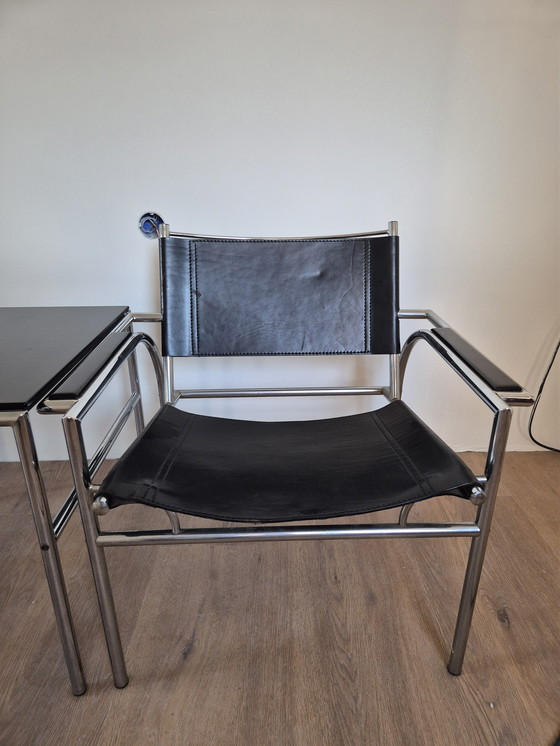 Image 1 of Fauteuil Gerard Vollenbrock en deux parties et table d'appoint, années 1980