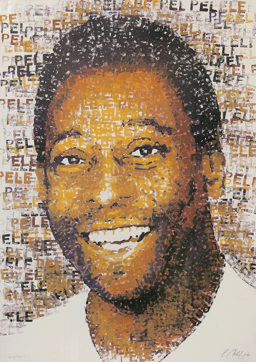 Britz, Chris - Pelé - Handsigned - Offset lithograph