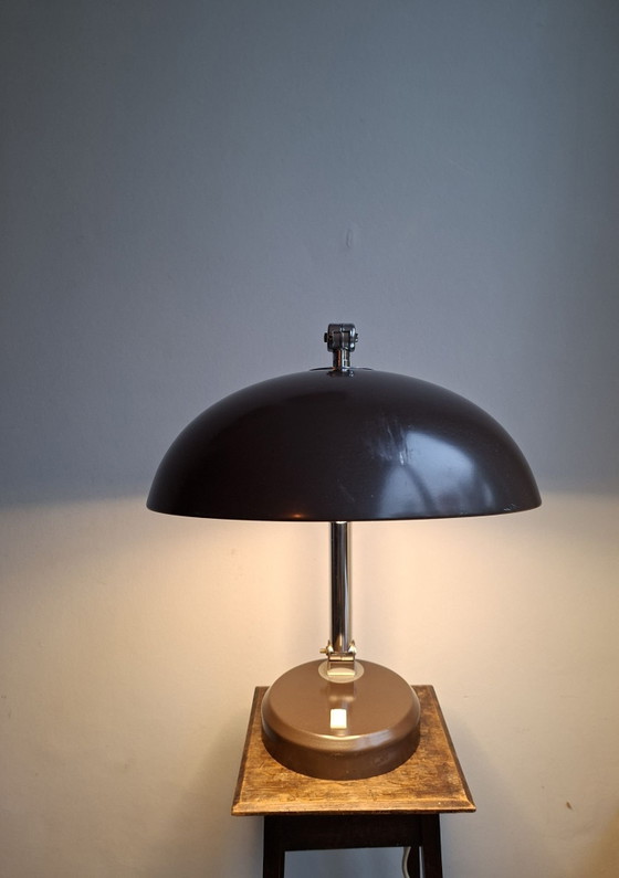 Rare Hala Zeist '144' Desk Lamp, 1st Generation, LED Upgrade, Table lamps, Chrome, Metal, Brown (photo 10 of 15)