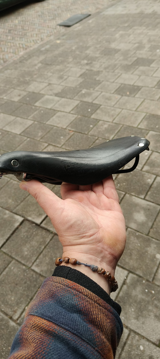 Image 1 of Sella da corsa antica in pelle vintage Brooks B17