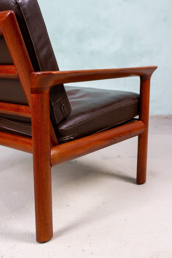 Image 1 of Vintage teakhouten fauteuil Sven Ellekaer comfortabele fauteuil uit het midden van de vorige eeuw