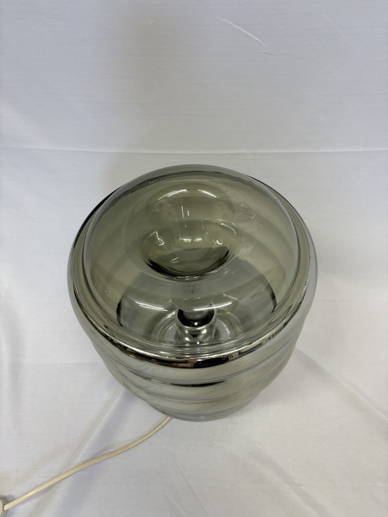 Vintage Peill & Putzler Space Age Table Lamp Smoked Glass (photo 9 of 11)