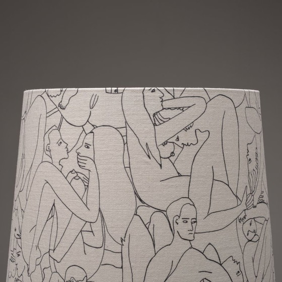 Image 1 of 2x Model 163 Table lamp with Pierre Frey shade