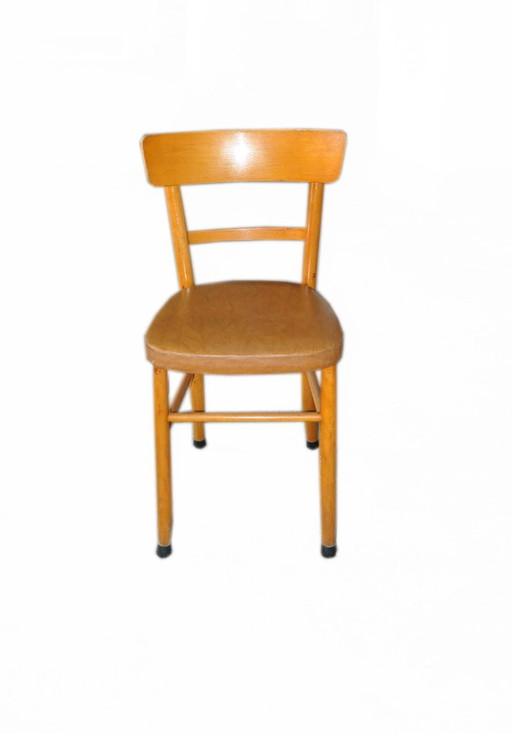 Ungarischer Kunstleder Esszimmerstuhl, 1960er
