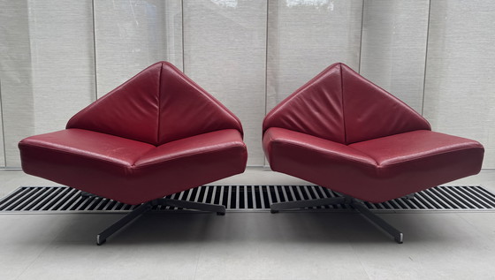 Image 1 of 2 rare Edition Schmieder Brasilia leather designer swivel armchair