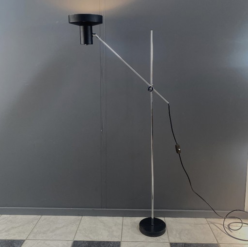 Lámpara de pie metálica de J. Hoogervorst para Anvia Países Bajos – vloerlampen, Metal, Chrome