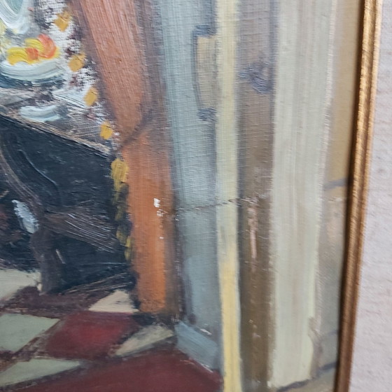 Marie-Thérèse Kolbach (1918-2009) M. Th. Kolbach 1957, Paintings & Drawings, Wood, Canvas, Blue (photo 3 of 7)