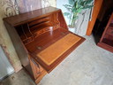 Classic Helden secretary desk with leather inlay, dimensions 82x46cm and 106cm high.

Writing height 76cm.