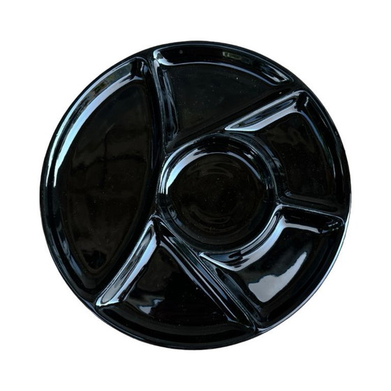 Image 1 of 10x New black sectioned appetizer plate, Germany 1990s