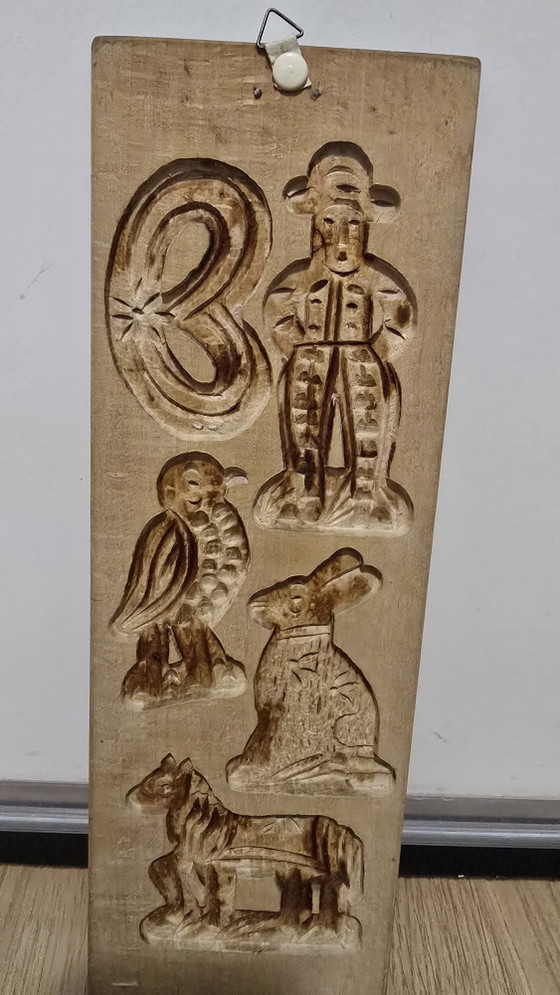 Vintage dubbelzijdige houten Speculaas koekjesvorm 33x11x2cm – Decoratieve objecten, Wood (photo 2 of 10)