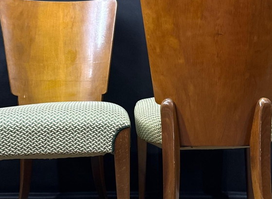 Jindrich Halabala - Chairs - 4pcs – Dining chairs, Textile, Wood (photo 5 of 5)