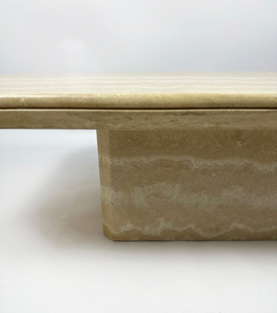 Image 1 of Vintage 1970s travertin coffee table