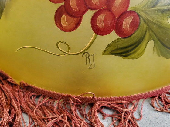 Image 1 of SET DI 10 PARALUMI VINTAGE ANNI '60 IN PASTA DI VETRO CON DECORAZIONE A FORMA DI UVA, BRASSERIE PARIS