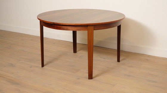 Image 1 of Table de salle à manger ronde vintage | extensible | Bois de rose