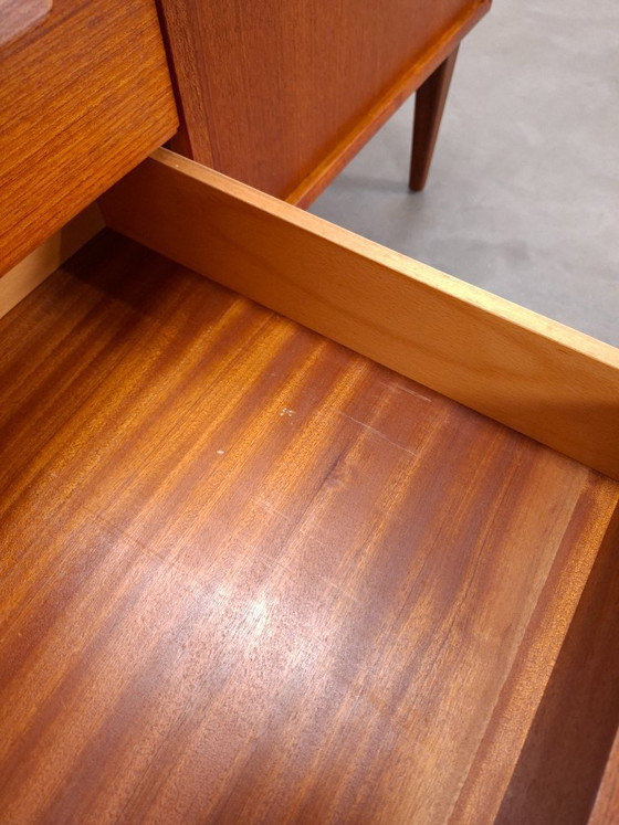 Image 1 of Teak sideboard with 4 drawers and wooden handles, Bornhold