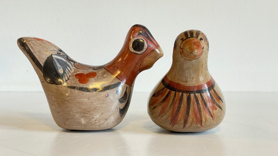 Image 1 of Couple Bird Ceramic Handmade Mexico Vintage