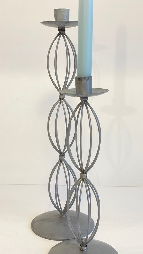 Image 1 of Portavelas geométricos de metal