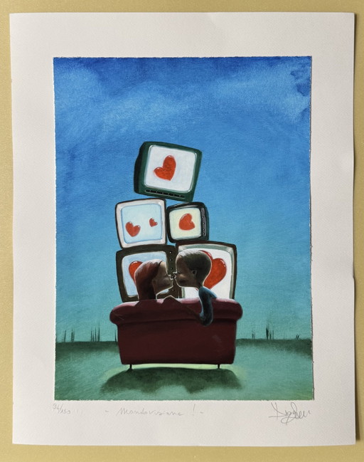 Fine Art Giclée Painting by Diego Santini, 40x50cm, World Vision – lithos zeefdrukken, Paper
