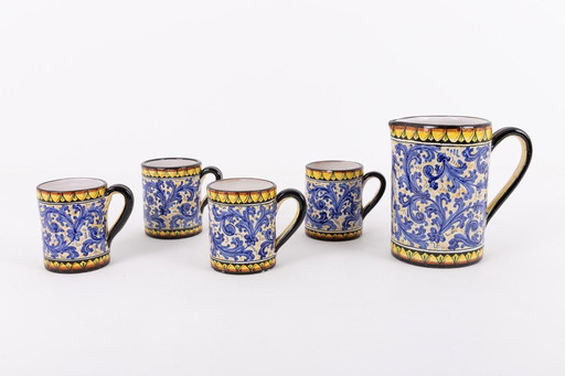 Italiaans aardewerk servies uit Caltagirone, jaren 80, Sicilië