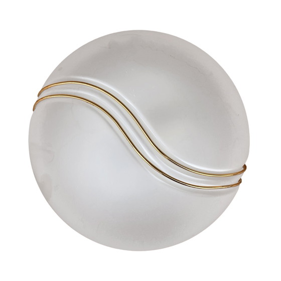 Image 1 of Hollywood Regency Metall-Lux-Glas-Deckenleuchte Italien 1980er Jahre