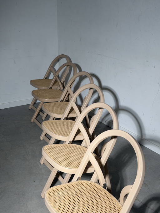 Set of Six Foldable “Arca” Chairs by Gigi Sabadin for Crassevig