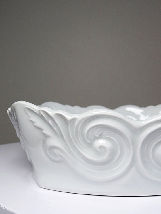 Image 1 of Vintage Limoges celadon porcelain square bowl/salad bowl from the 1950s-1970s