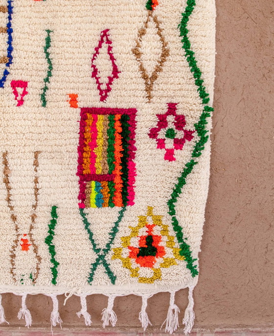 Alfombra Marroquí Azilal – Alfombra de Lana con Símbolos Bereberes Coloridos | 300x250 – Wool, Cotton (photo 3 of 7)