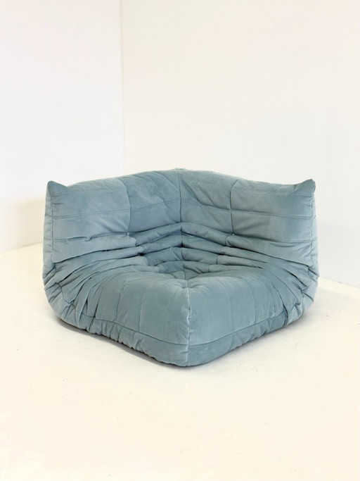 Ligne Roset Togo Eckelement 1-Sitzer in Hellblau