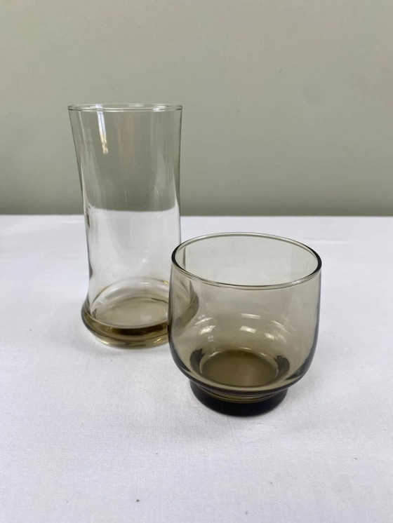 4 vasos de espejo ahumados – Vasos y jarras, Crystal, Glass, Vintage (photo 5 of 7)