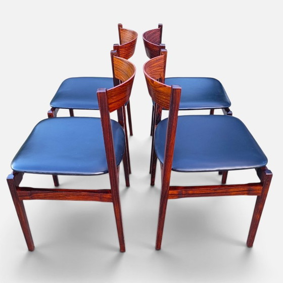 4x Gianfranco Frattini Stuhl Cassina 1960er Jahre Italien Palisanderholz Wunderschöne Stühle, entworfen von (photo 7 of 12)