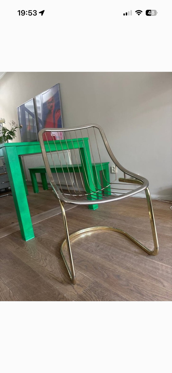 Vintage eethoek rookglas tafel 4 stoelen
RIMAGastone Rinaldi, Dining set, Metal, Gold (photo 3 of 6)