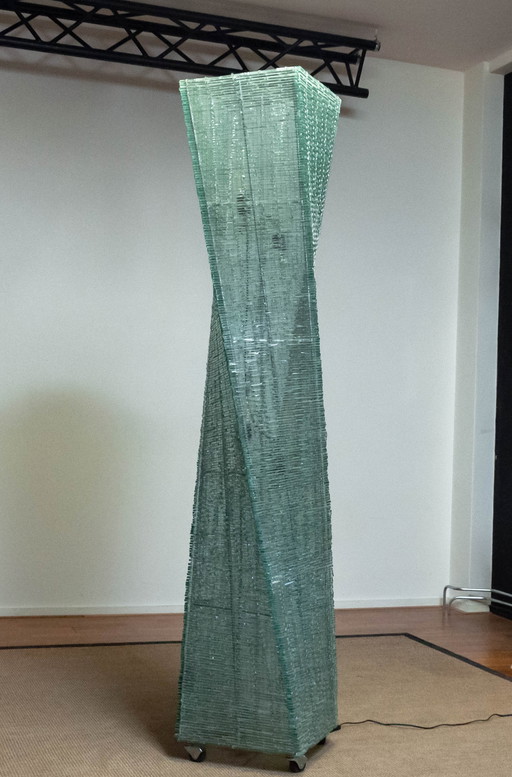 XXL Lampadaire en verre Twisted Body 1970