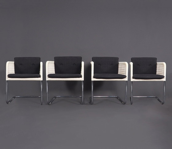 Image 1 of Set of Tecta D43 White Cantilever Chairs