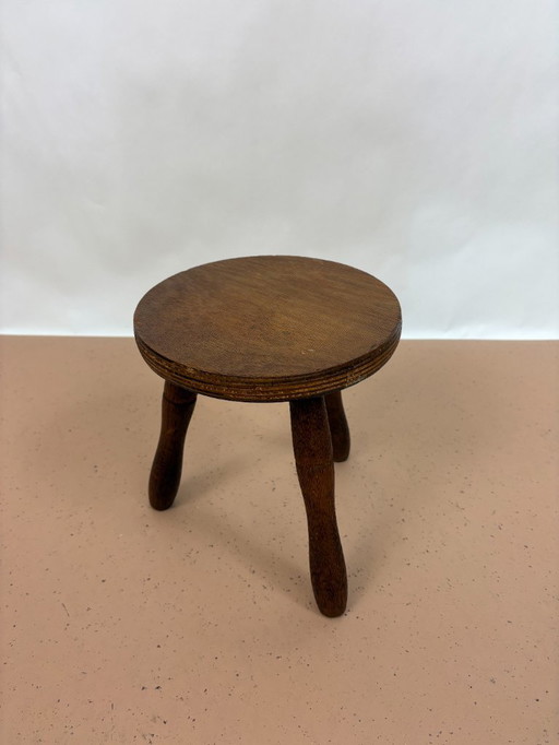 Niederländischer Holzhocker – 1960er Jahre