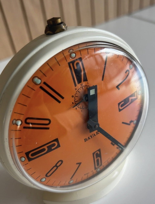 Réveil Bayard vintage – cadran orange – France
