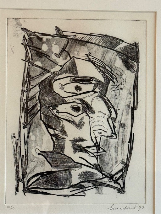 Lucebert (etching 10/10), signed by the artist, 1992
