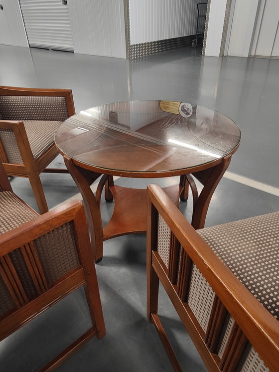 Image 1 of Art-Deco Schuitema & Zonen 3 Fauteuils + 1 Ronde Tafel
