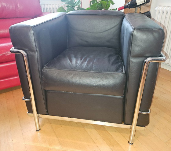 Ensemble : 2 fauteuils Cassina LC2 d'origine – Le Corbusier – Cuir véritable – Leather (photo 4 of 12)