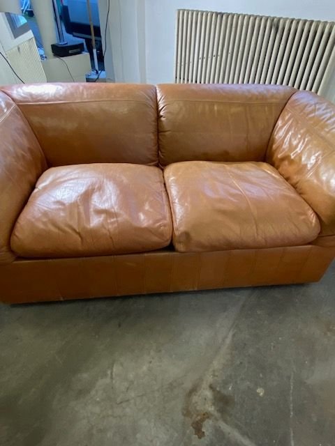 Poltronova Frau Leather Cognac 2-seater Sofa 70s Luigi Massoni, Poltrona Frau, Brown (photo 10 of 15)