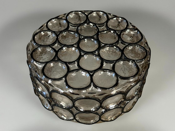 Image 1 of Lámpara de techo de los años 60/70, Plafoniere, Glashütte Limburg, Alemania, vidrio y metal.