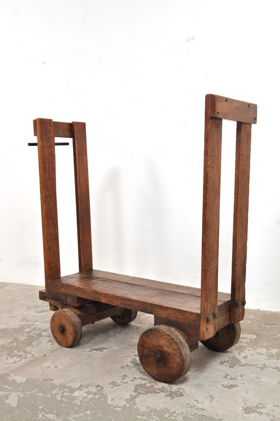 Image 1 of Antieke eiken transportkar eind 19de eeuw