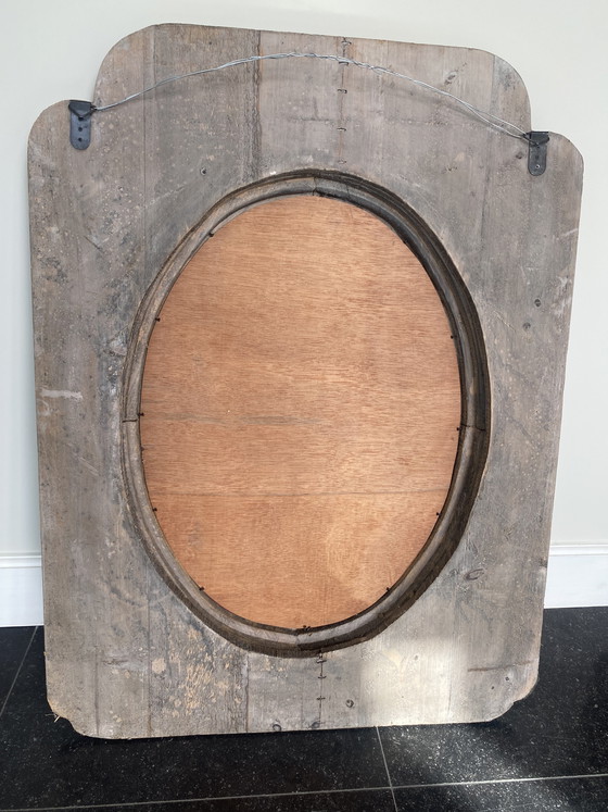 Image 1 of Landelijke, houten spiegel