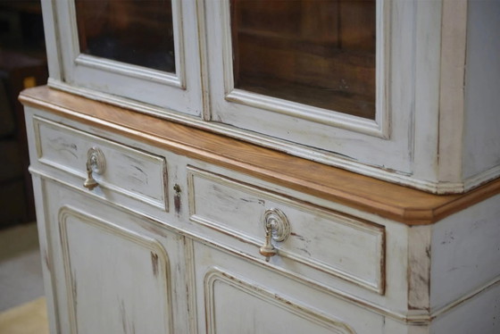 Credenza a due corpi patinata del XIX secolo. – Armadi contenitori, Vintage (photo 3 of 14)