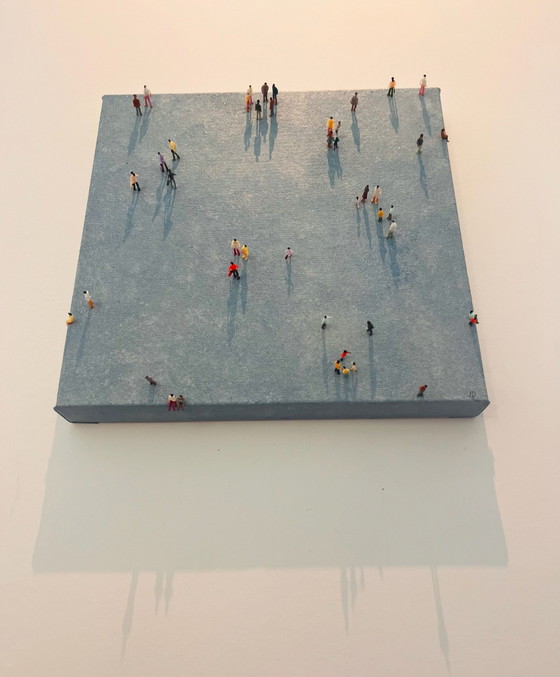 Painting: 'meeting place' – Paintings & Drawings, Cotton (photo 4 of 10)