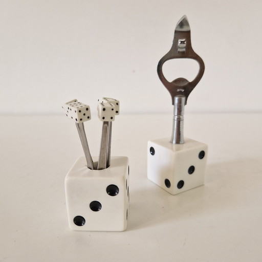 Vintage Bar Set Öffner Cocktailstäbchen Würfel 50er Jahre Stil