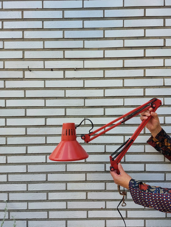 Image 1 of Lampada da architetto rossa vintage
