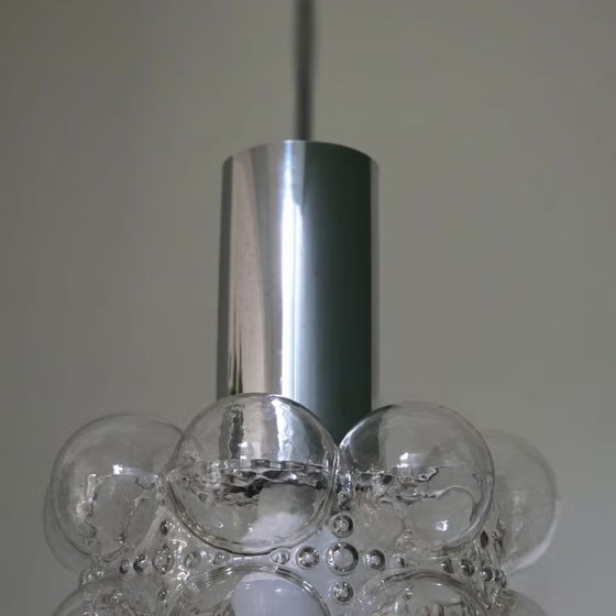 Helena Tynell Bubble lamp 1960s, Vintage Pendant lamp, Glashütte Limburg, Metal, Glass, Transparent (photo 6 of 13)