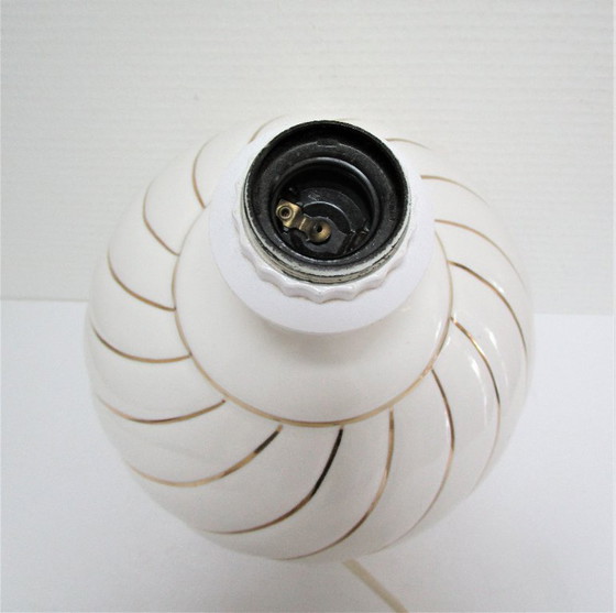 Image 1 of white and gold ceramic lamp by DLG Tommaso Barbie