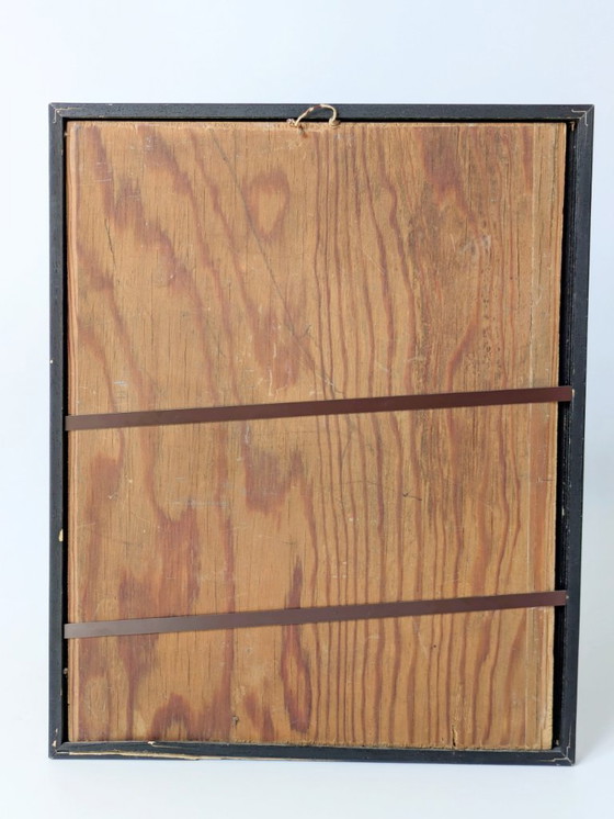 Image 1 of Pittura a olio d'epoca su tavola | Paesaggio invernale Scena di campagna | Incorniciato